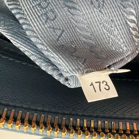 Auth Prada Double Zip Light Blue Saffiano Leather Lux Galleria Tote Bag Preloved - Picture 16 of 16